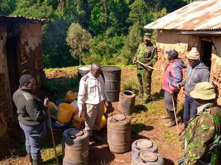 1,100 Litres of Illicit Brew Destroyed in Kuresoi North Crackdown