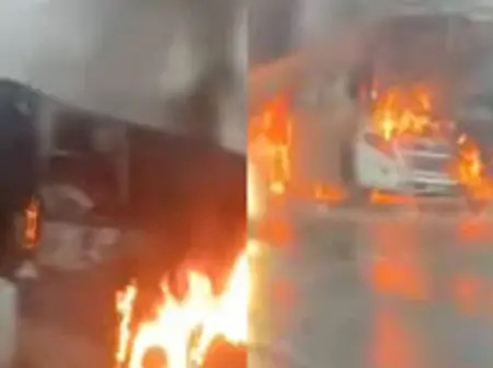 Guardian bus bursts into flames along Nairobi-Nakuru Highway