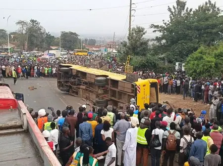 21 dead after school-owned bus ferrying mourners overturns in Kisumu