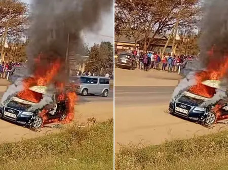Two Feared Dead as Boda Boda Riders Torch Another Car after Accident