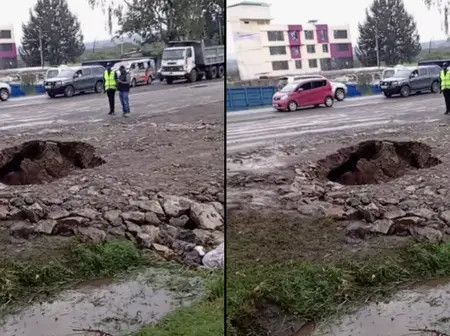 Concern as Eveready Sinkhole Re-emerges 48 Hours After Repair by KeNHA