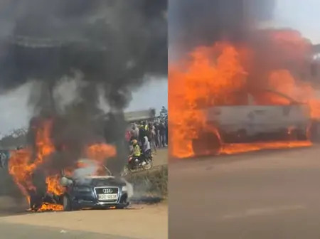 Boda Boda Riders Torch Audi in Thika After Accident