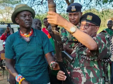 Bandit surrenders, hands over AK47 rifles to police in West Pokot