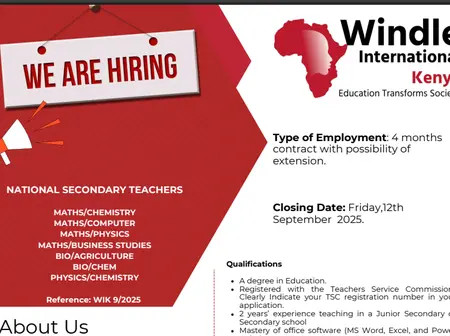 Windle International-Kenya Hiring Teachers