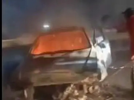 Driver escapes unhurt after car explodes along Mombasa Road