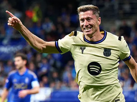 Barca comes from behind after Reina’s goal gives Oviedo first half lead