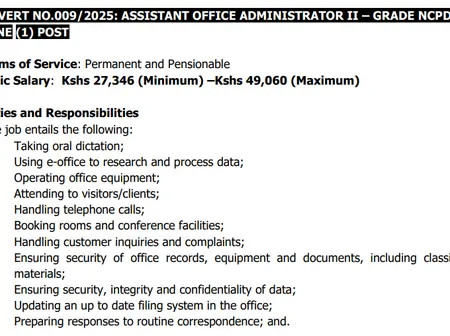 NCPD Hiring Assistant Office Administrator