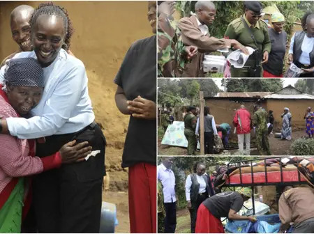 In photos: How police officers put a smile on family of two sisters shamed for lack of underwear in Njoro