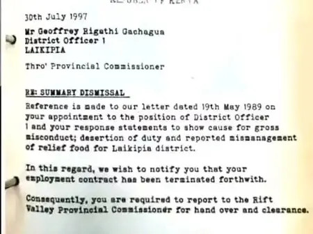 Dismissal Letter
