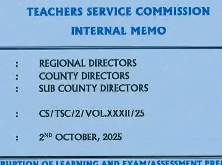 TSC latest circular directive to all schools ahead of national exams